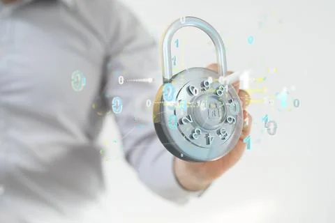 Cybersecurity and information or network protection. Future technology web Foto stock
