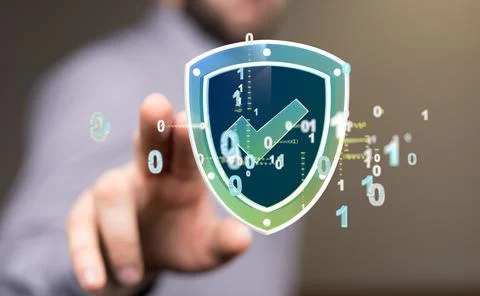 Cybersecurity and information or network protection. Future technology web Stock Photos
