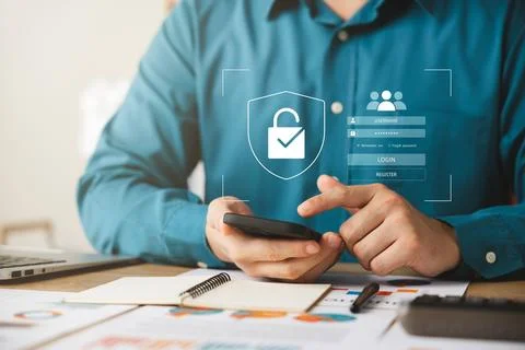 Cybersecurity and privacy concept of data protection, secure encryption tec.. Stock Photos