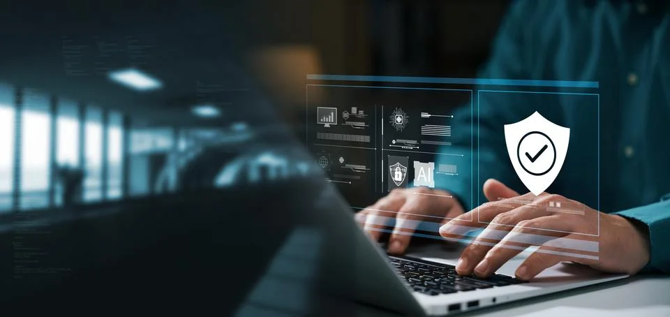 Cybersecurity and privacy concept of data protection, secure encryption tec.. Stock Photos