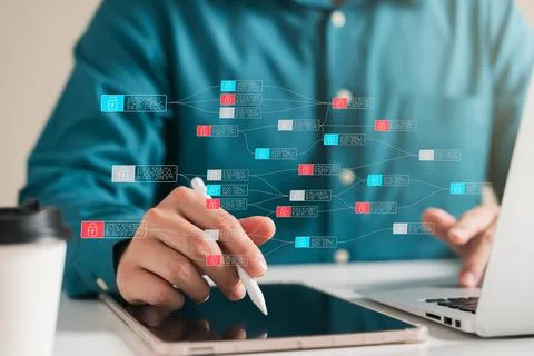 Cybersecurity and privacy concept of data protection, secure encryption tec.. Stock Photos