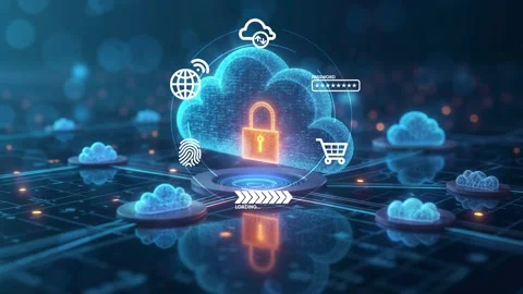 Cybersecurity and privacy concepts to protect data and encryption, secure  Stock Footage 302834771