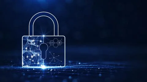 Cybersecurity and privacy technology information protection background concep Stock Illustration
