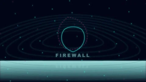 Cybersecurity animation with glowing firewall and encryption graphics Stock Footage 344752265
