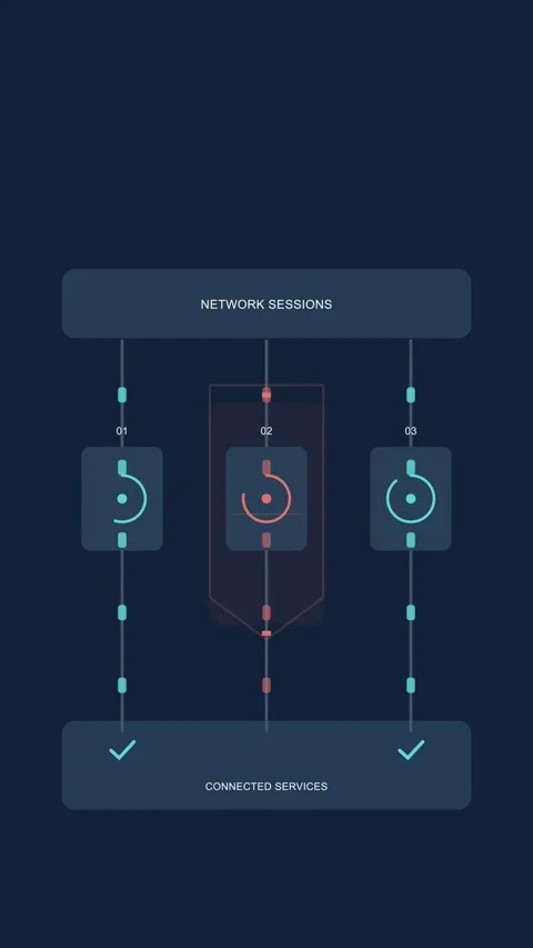 Cybersecurity animation, suspicious network session detected and isolated Stock Footage 346632459