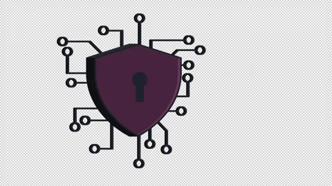 Cybersecurity. Animation technology computer security Stock Footage 313520584