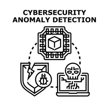 Cybersecurity anomaly detection analyzing digital threats and protecting data Illustrazione stock