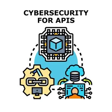 Cybersecurity for apis and digital network protection イラスト素材