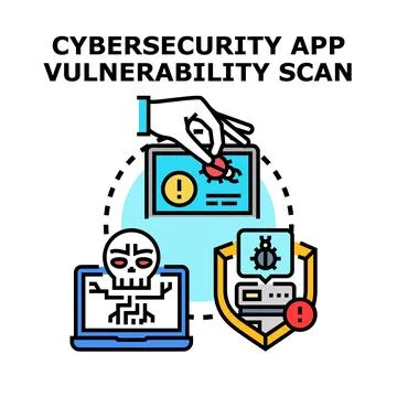 Cybersecurity application vulnerability scanning detecting system weakness Illustration