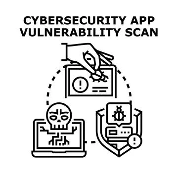 Cybersecurity application vulnerability scanning detecting system weakness 스톡 일러스트