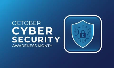 Cybersecurity awareness banner featuring a secure padlock with digital circ.. Stock Illustration