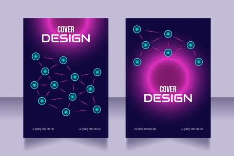 Cybersecurity awareness blank brochure design Stock Illustration