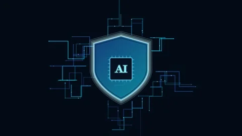 Cybersecurity background with a glowing shield icon 스톡 동영상 344031338