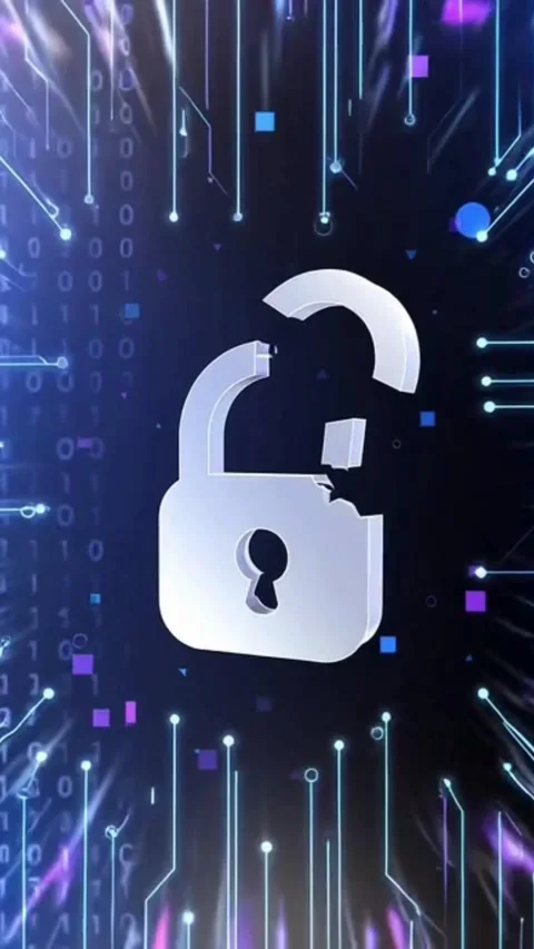 Cybersecurity breach animation unlocking revealing cyber attack concept onl.. Stock Footage 320812334