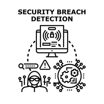 Cybersecurity breach detection system protecting digital data イラスト素材