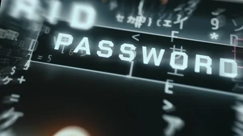 Cybersecurity Breach Warning Close Up with animated metrics Видео 337395617