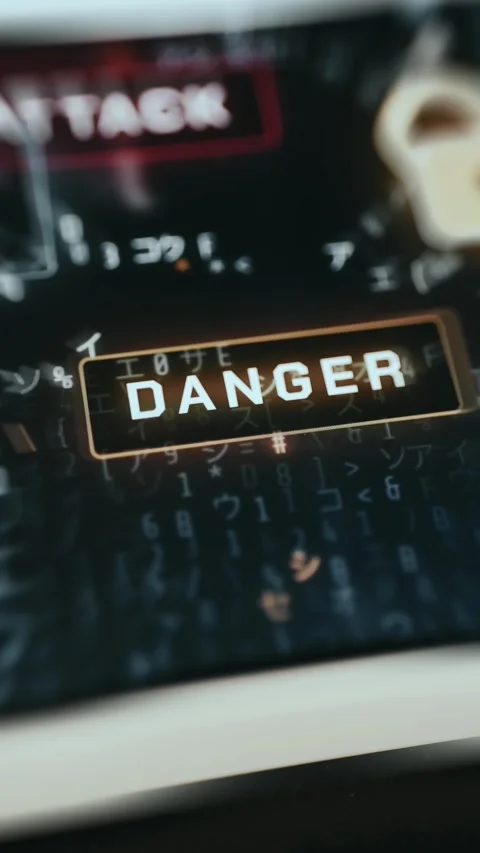 Cybersecurity Breach Warning Data Display showing analytical results Stock Footage 337395684