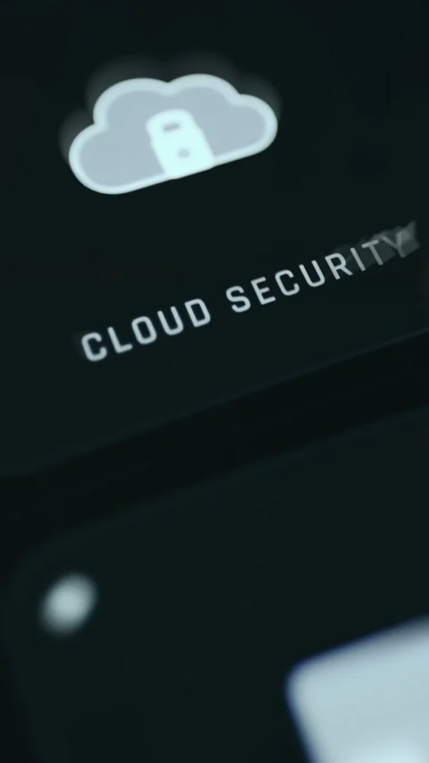 Cybersecurity Breach Warning Macro Detail showing secure data Stock Footage 337394292