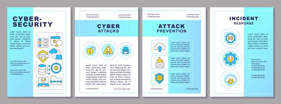 Cybersecurity brochure layout 스톡 일러스트