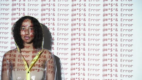 Cybersecurity bug silhouette woman computer attack Stock Footage 236855257