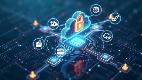 Cybersecurity in the Cloud Era.Cloud Technology Concepts Stock Footage 302834777