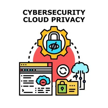 Cybersecurity cloud privacy concept protecting digital data イラスト素材