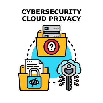 Cybersecurity cloud privacy data protection concept イラスト素材