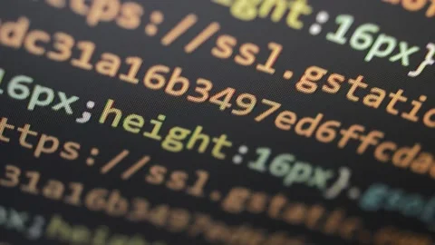 Cybersecurity code on the laptop display. digital program code for security. Stock-Footage 234504314