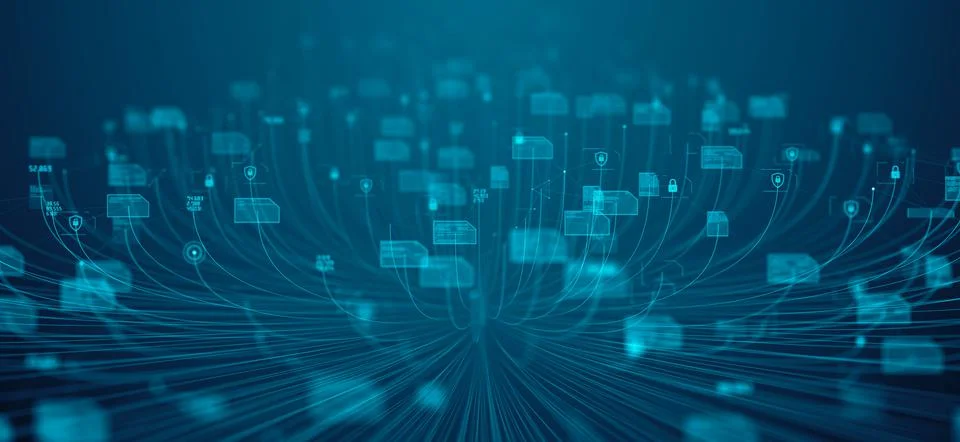 Cybersecurity coding for global using cloud computing big data network  Stock Illustration