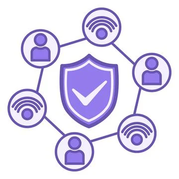 Cybersecurity Color Icon. Internet User Protection Vector Icon. Computer Se.. 스톡 일러스트