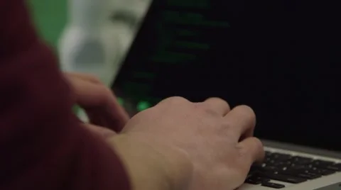 Cybersecurity computer crime prevention - code in green text scrolling Stock Footage 55202430