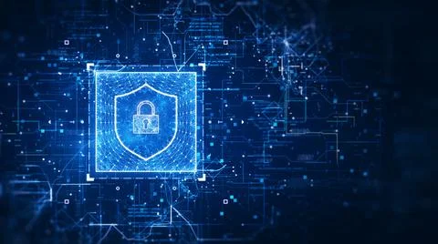 Cybersecurity concept of data protection in digital technology. There is a pa 스톡 사진