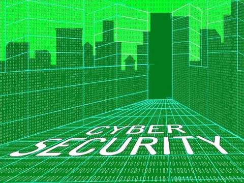 Cybersecurity Concept Digital Cyber Security 3d Illustration Stock Illustration
