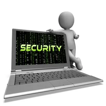 Cybersecurity Concept Digital Cyber Security 3d Rendering 스톡 일러스트