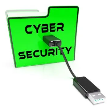 Cybersecurity Concept Digital Cyber Security 3d Rendering Stock Illustration