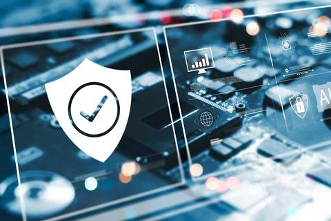 Cybersecurity concept Global security network technology, encryption with p.. Stock Photos