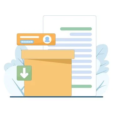 Cybersecurity concept illustration, personal data protection. Illustrazione stock