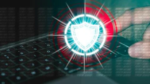 Cybersecurity concept on the internet Stock Photos