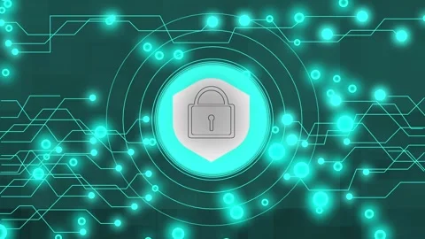 Cybersecurity concept with padlock shield and network. Cybersecurity system.. Stock Footage 337815769