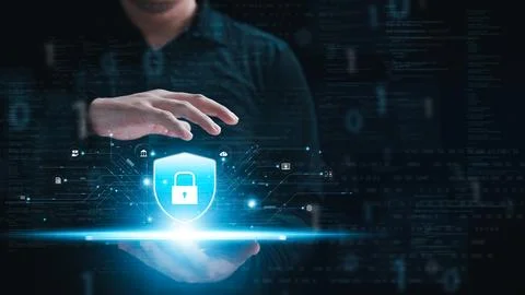 Cybersecurity concept, personal data protection and network security. Busin.. Foto stock