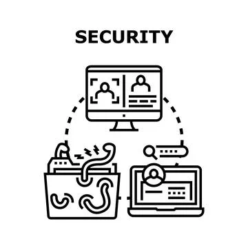 Cybersecurity concept protecting data and digital information Stock Illustration