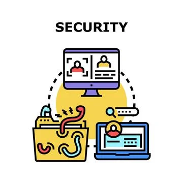 Cybersecurity concept protecting data and digital information Stock Illustration