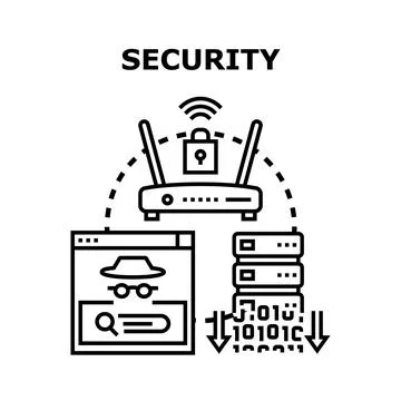 Cybersecurity concept protecting data network and internet privacy Illustrazione stock
