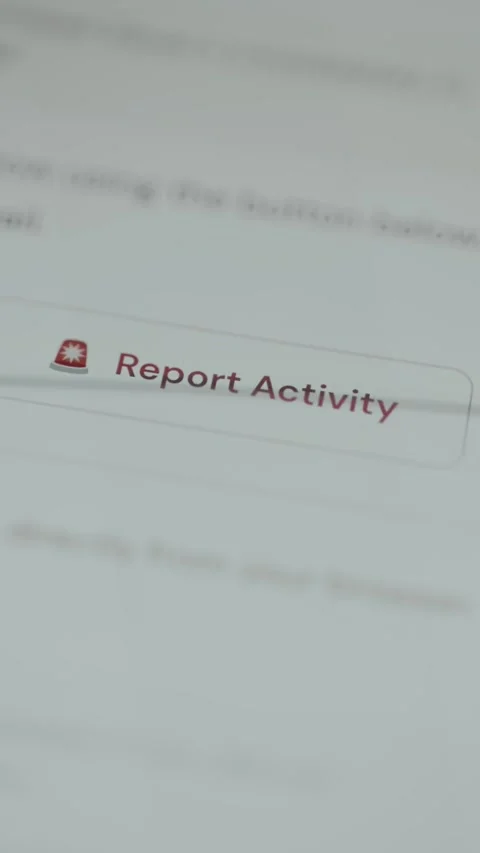 Cybersecurity concept showing user clicking fake report activity button Stock Footage 333381898