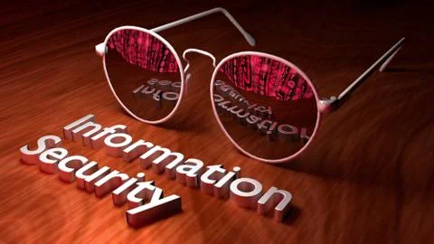 Cybersecurity concept with sunglasses reflecting screen Stock Illustration