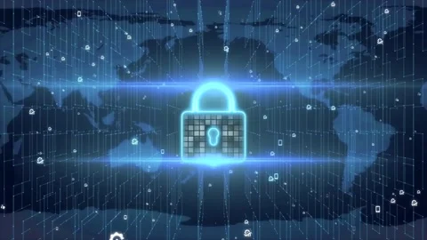 Cybersecurity concept, user privacy security and encryption. Stock Footage 236106439