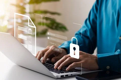 Cybersecurity concept, user privacy security and encryption, secure internet  Stock Photos