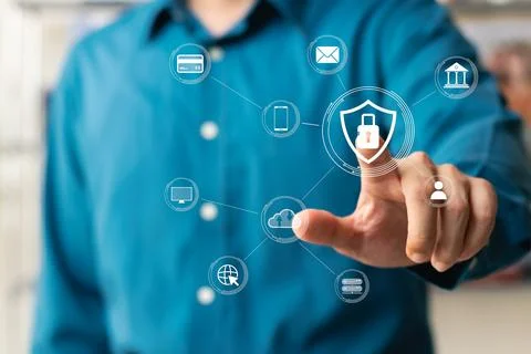 Cybersecurity concept, user privacy security and encryption, secure internet  Stock Photos