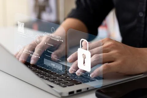 Cybersecurity concept, user privacy security and encryption, secure internet  Stock Photos