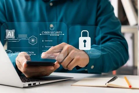 Cybersecurity concept, user privacy security and encryption, secure internet  Stock Photos